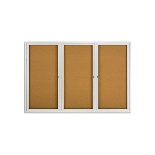 Quartet 6' x 4' Indoor Enclosed Cork Bulletin Board - 2367