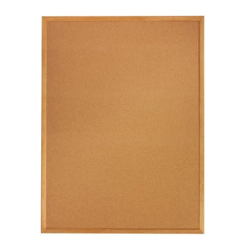 Quartet 60" x 36" Standard Cork Bulletin Board with Oak Frame - 305