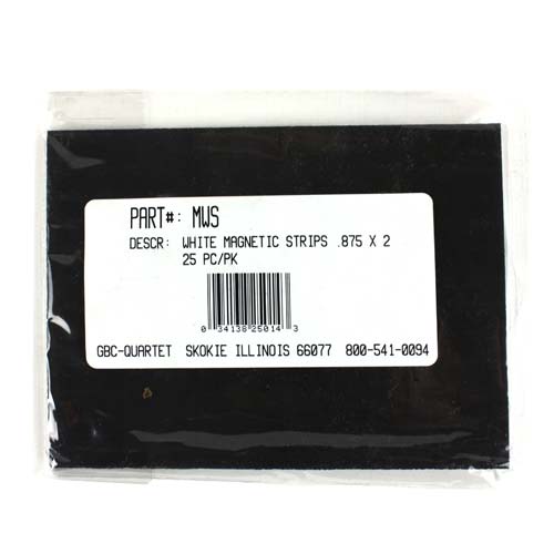 Quartet 7/8" x 2" White Magnetic Strips 25pk - MWS - Clearance Sale