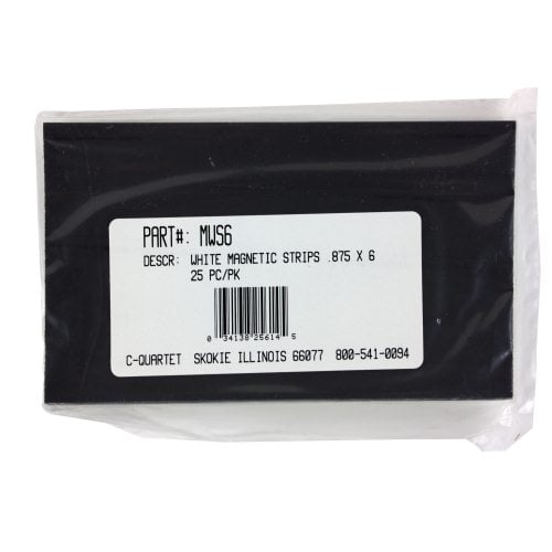 Quartet 7/8" x 6" White Magnetic Strips 25pk - MWS6