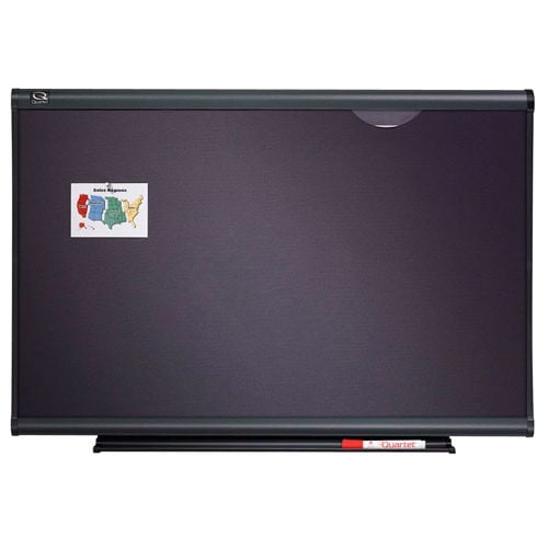 Quartet 8' x 4' Connectable Modular Grey Mesh Fabric Bulletin Board with Graphite Frame - MB08D5