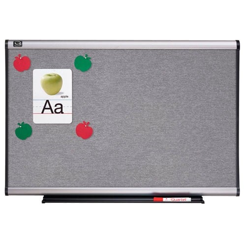 Quartet 8' x 4' Connectable Modular Sand Vinyl Tack Board with Aluminum Frame - MB08T6