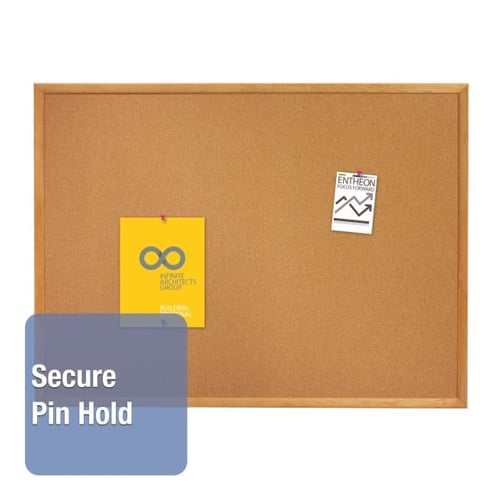 Quartet 96" x 48" Standard Cork Bulletin Board with Oak Frame - 308