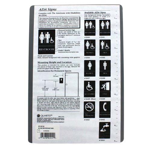 Quartet ADA Compliant Employees Must Wash Hands Sign - 01414
