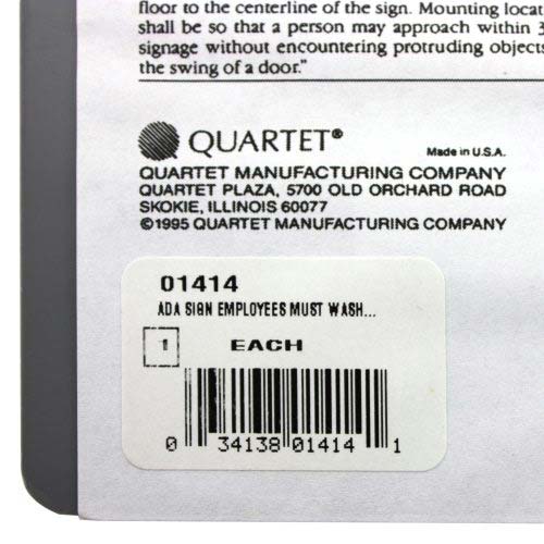 Quartet ADA Compliant Employees Must Wash Hands Sign - 01414