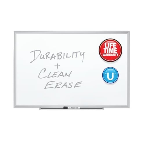 Quartet 8' x 4' Premium DuraMax Porcelain Magnetic Whiteboard with Silver Aluminum Frame - 2548