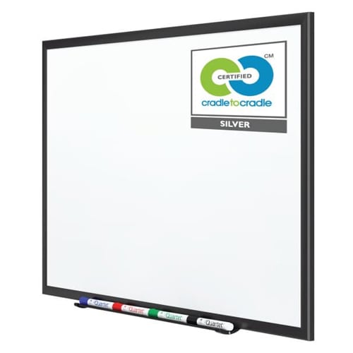 Quartet 5' x 3' Premium DuraMax Porcelain Magnetic Whiteboard with Black Aluminum Frame - 2545B