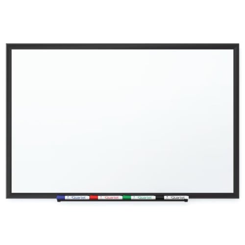 Quartet 5' x 3' Premium DuraMax Porcelain Magnetic Whiteboard with Black Aluminum Frame - 2545B