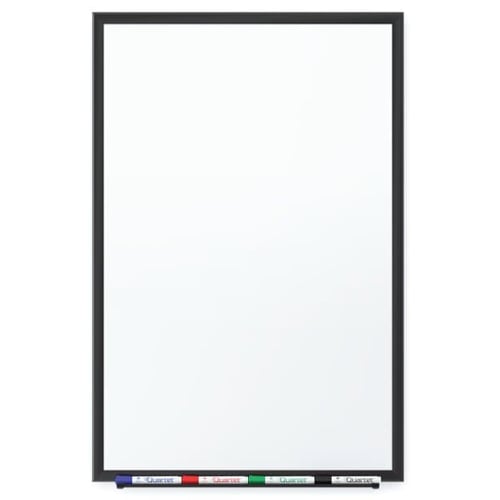 Quartet 5' x 3' Premium DuraMax Porcelain Magnetic Whiteboard with Black Aluminum Frame - 2545B