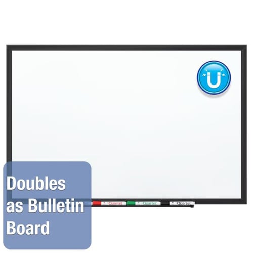 Quartet Premium DuraMax Porcelain Magnetic Whiteboard with Black Aluminum Frame