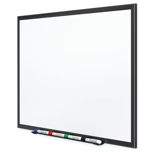 Quartet 8' x 4' Premium DuraMax Porcelain Magnetic Whiteboard with Black Aluminum Frame - 2548B