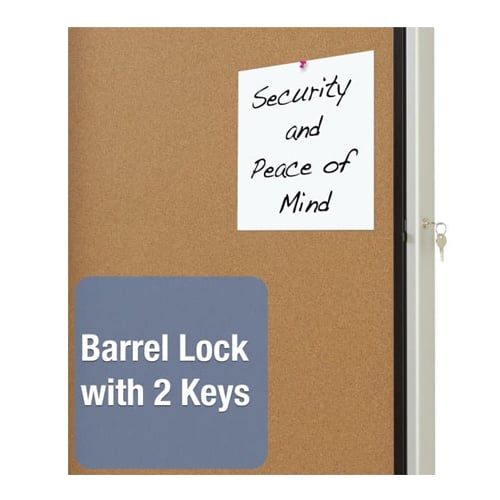 Quartet Contemporary 30" x 27" Indoor Enclosed Cork Bulletin Board with Swing Door - QRT-EIHC2730