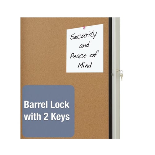Quartet Contemporary 30" x 39" Indoor Enclosed Cork Bulletin Board with Swing Door - QRT-EIHC3930