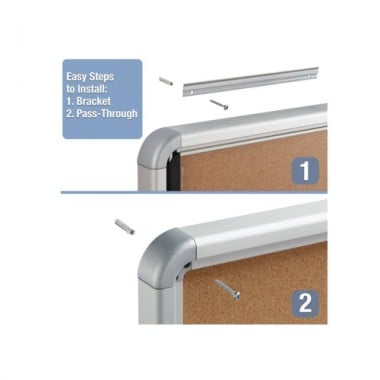 Quartet Contemporary Indoor Enclosed Cork Bulletin Board with 2 Sliding Door