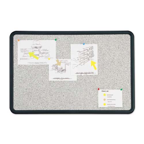 Quartet Contour 3' x 2' Granite Finish Bulletin Board - 699370