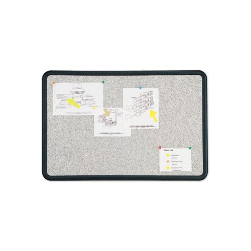 Quartet Contour 4' x 3' Granite Finish Bulletin Board - 699375