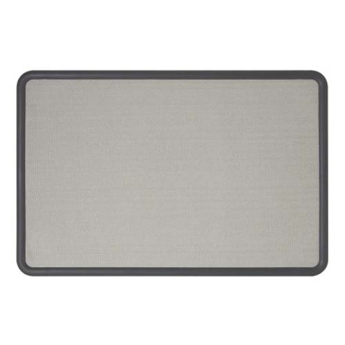Quartet Contour Fabric 3' x 2' Graphite Frame Bulletin Board - 7693G