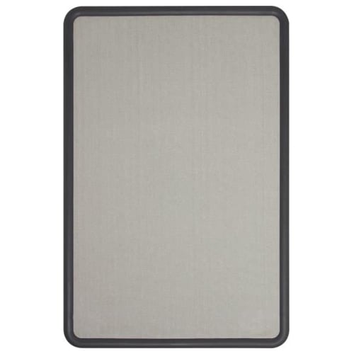 Quartet Contour Fabric 3' x 2' Graphite Frame Bulletin Board - 7693G