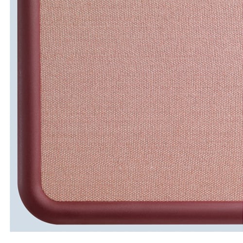 Quartet Contour Fabric 4' x 3' Burgundy Frame Bulletin Board - 7694M