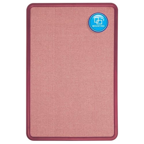 Quartet Contour Fabric 4' x 3' Burgundy Frame Bulletin Board - 7694M
