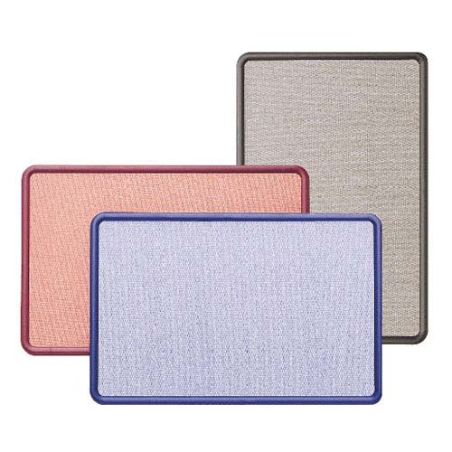 Quartet Contour Fabric 4' x 3' Navy Frame Bulletin Board - 7694BE
