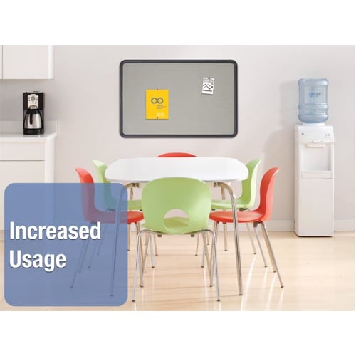 Quartet Contour Fabric 4' x 3' Navy Frame Bulletin Board - 7694BE