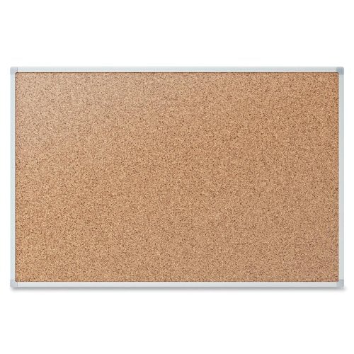 Quartet Economy 2' x 1.5' Cork Bulletin Board with Silver Frame - 85360