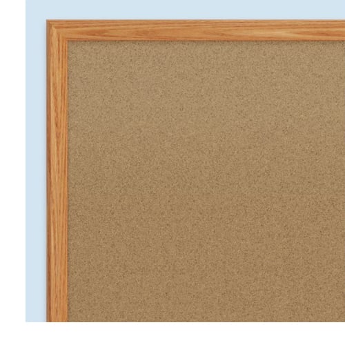 Quartet Economy 4' x 3' Cork Bulletin Board with Oak Finish Frame - 85367