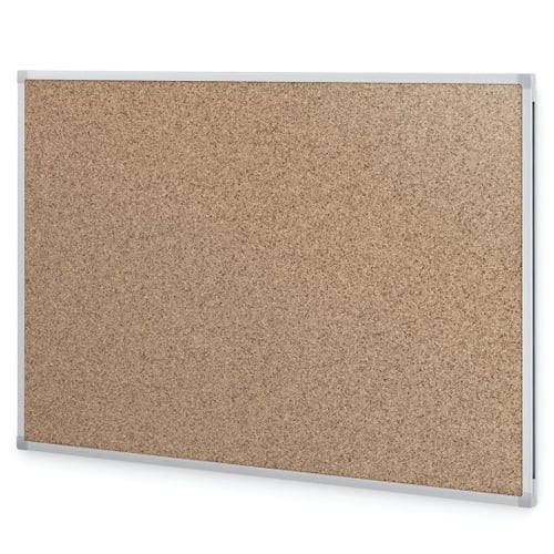 Quartet Economy 4' x 3' Cork Bulletin Board with Silver Frame - 85362