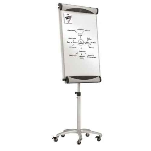 Quartet Euro Premium Mobile 27" x 41" Magnetic Porcelain Whiteboard/Flipchart Easel - EU2000TE