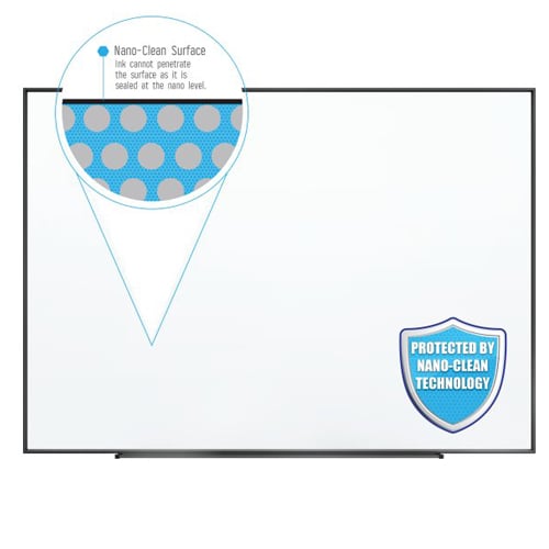 Quartet Fusion Nano-Clean 3' x 2' Magnetic Whiteboard with Black Aluminum Frame - NA3624FB