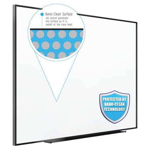 Quartet Fusion Nano-Clean Magnetic Whiteboard with Black Aluminum Frame