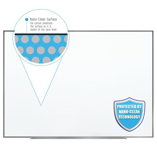 Quartet Fusion Nano-Clean 8' x 4' Magnetic Whiteboard with Silver Aluminum Frame - NA9648F