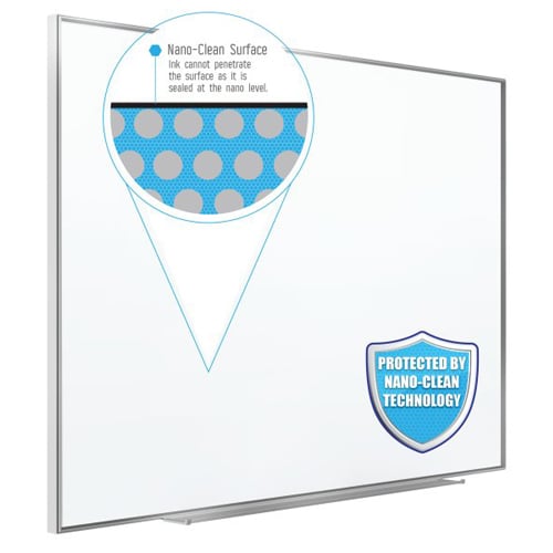 Quartet Fusion Nano-Clean 8' x 4' Magnetic Whiteboard with Silver Aluminum Frame - NA9648F