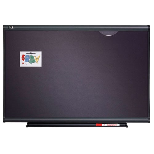 Quartet Connectable Modular Grey Mesh Fabric Bulletin Board with Graphite Frame