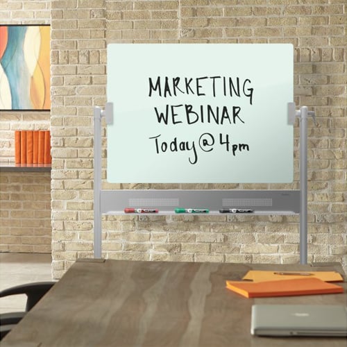 Quartet Infinity 4' x 3' Magnetic Glass Reversible Dry-Erase Board Mobile Easel - ECM43G