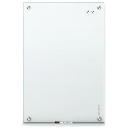 Quartet Infinity Glass 24" x 18" White Magnetic Frameless Dry-Erase Board - G2418W