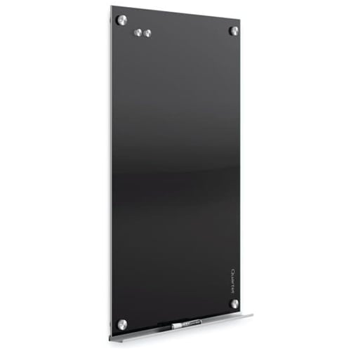 Quartet Infinity Glass 4' x 3' Black Magnetic Frameless Dry-Erase Board - G4836B