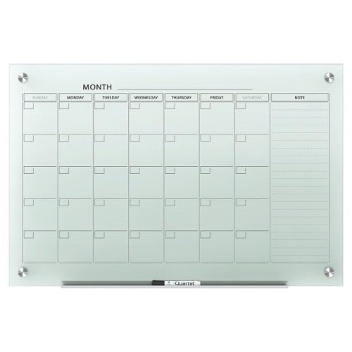 Quartet Infinity Glass 4' x 3' White Magnetic Calendar White Board - GC4836F