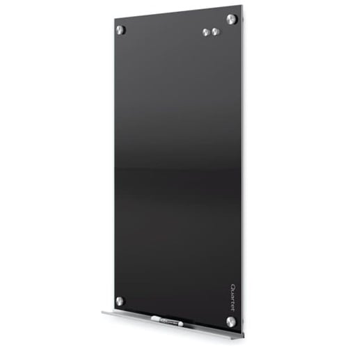 Quartet Infinity Glass 6' x 4' Black Magnetic Frameless Dry-Erase Board - G7248B
