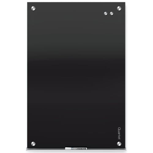 Quartet Infinity Glass 8' x 4' Black Magnetic Frameless Dry-Erase Board - G9648B