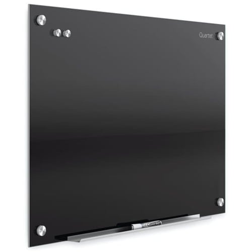 Quartet Infinity Glass 8' x 4' Black Magnetic Frameless Dry-Erase Board - G9648B