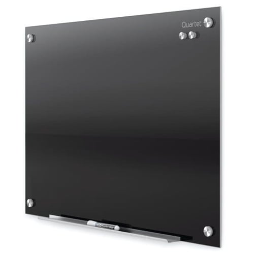 Quartet Infinity Glass 8' x 4' Black Magnetic Frameless Dry-Erase Board - G9648B