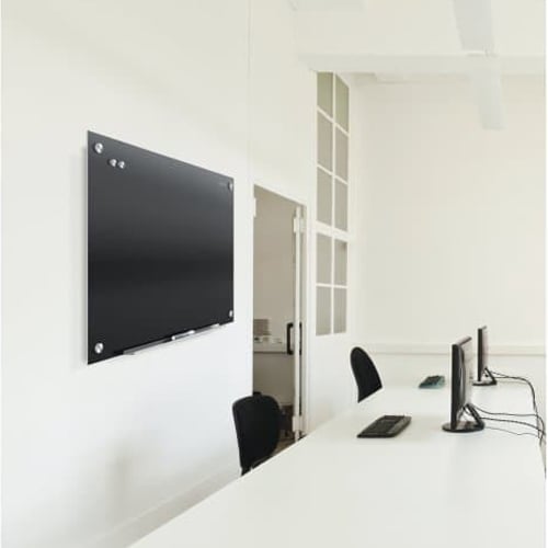 Quartet Infinity Glass Black Magnetic Frameless White Board