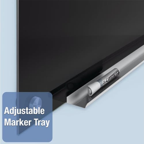 Quartet Infinity Glass 8' x 4' Black Magnetic Frameless Dry-Erase Board - G9648B