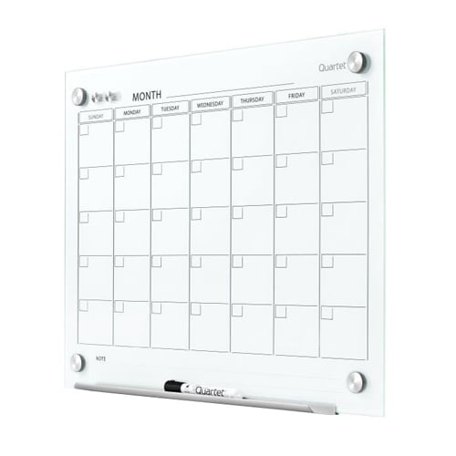 Quartet Infinity Glass White Magnetic Calendar White Board