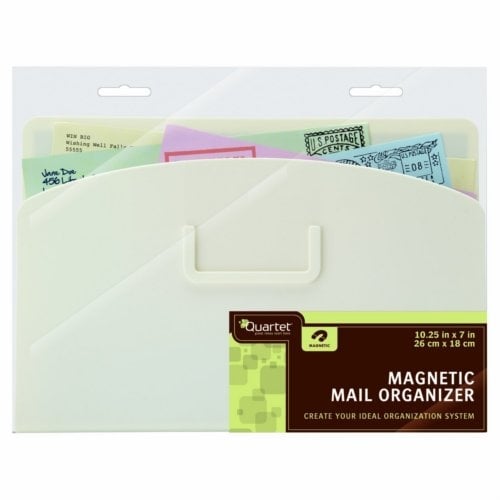 Quartet 10.25" x 7" White Magnetic Mail Organizer Storage Pocket 1pk - 48123-WM