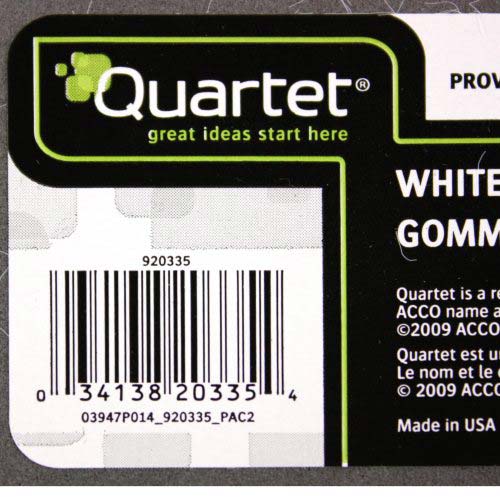 Quartet Marker Board Eraser (920335) - Clearance Sale