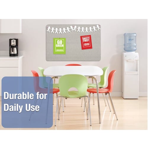 Quartet Oval Office 3' x 2' Grey Fabric Bulletin Board - 7683G