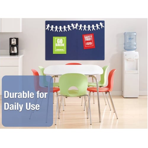Quartet Oval Office 3' x 2' Indigo Blue Fabric Bulletin Board